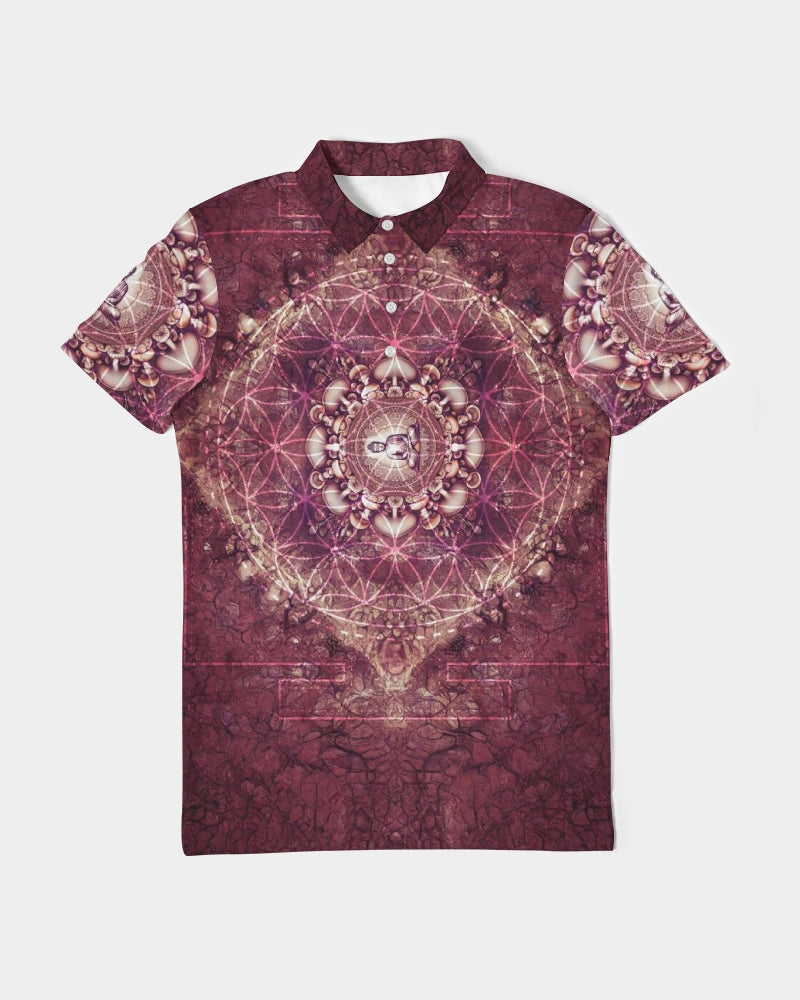 Mushroom Buddha Men's Slim Fit Short Sleeve Polo