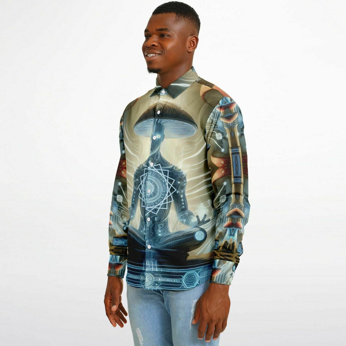 AmaNet Long Sleeve Button Down Shirt