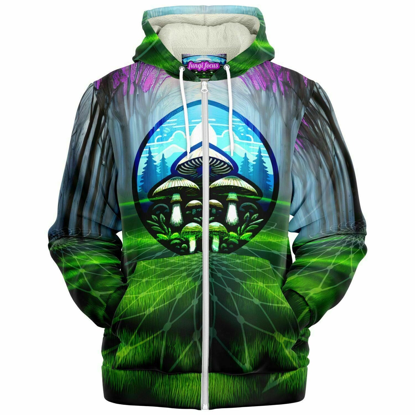 Fungi Forest Microfleece Zip Hoodie