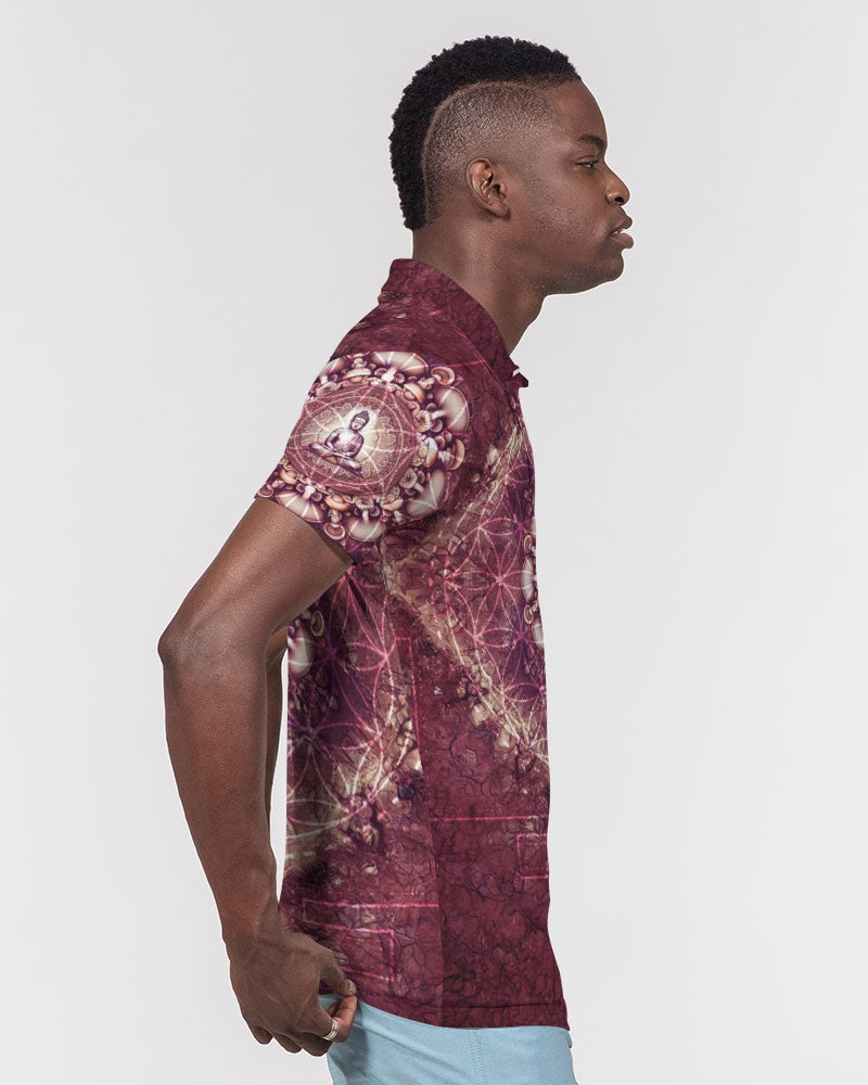Mushroom Buddha Men's Slim Fit Short Sleeve Polo