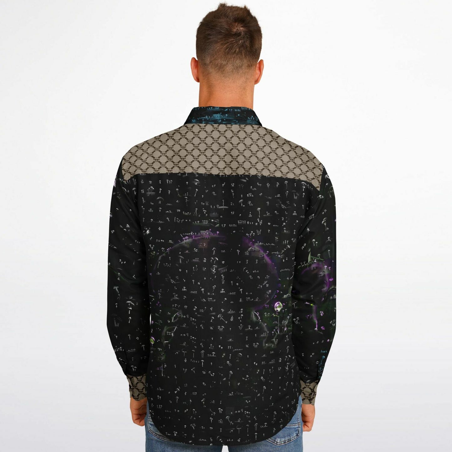 Mushroom Guzzi Long Sleeve Button Down Shirt