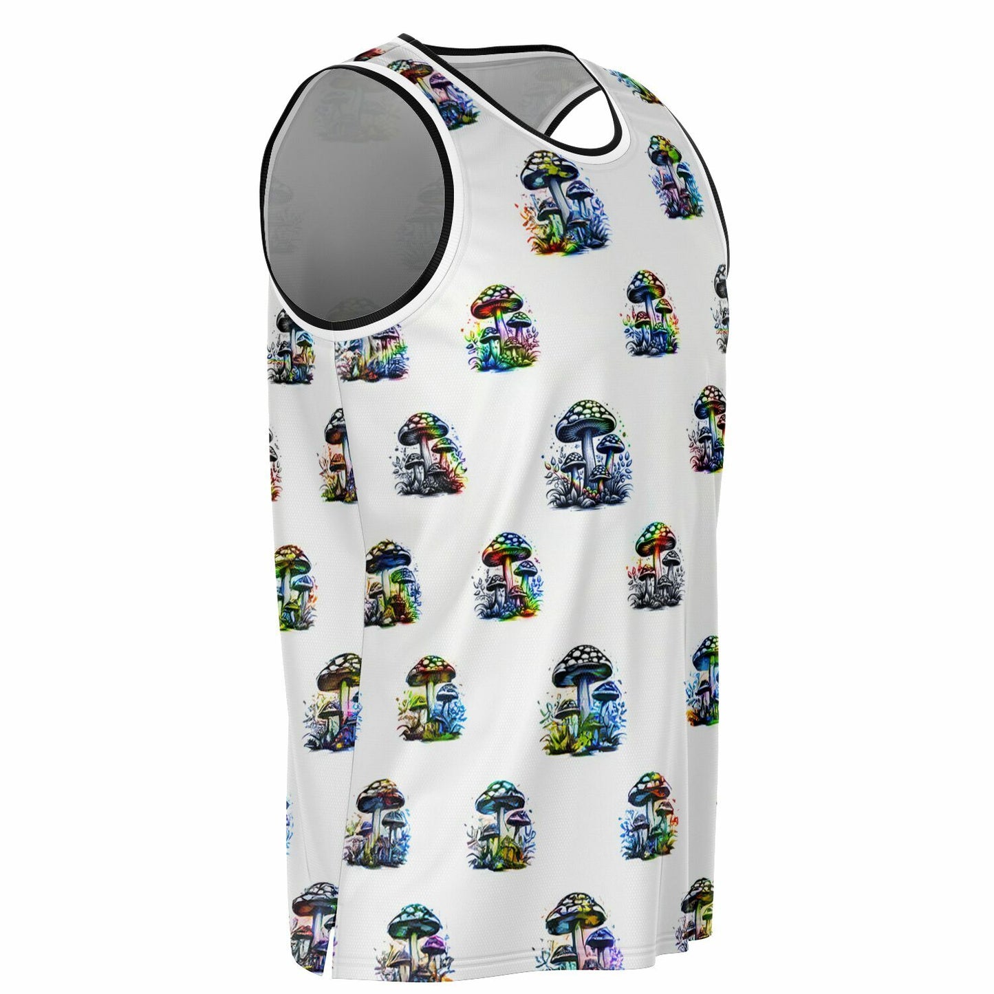 Rainbow Mushrooms Basketball Jersey Rib