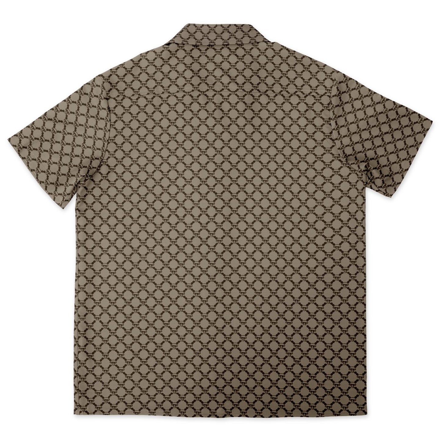 Mushroom Guzzi Spread Collar Short Sleeve Button-Down Shirt