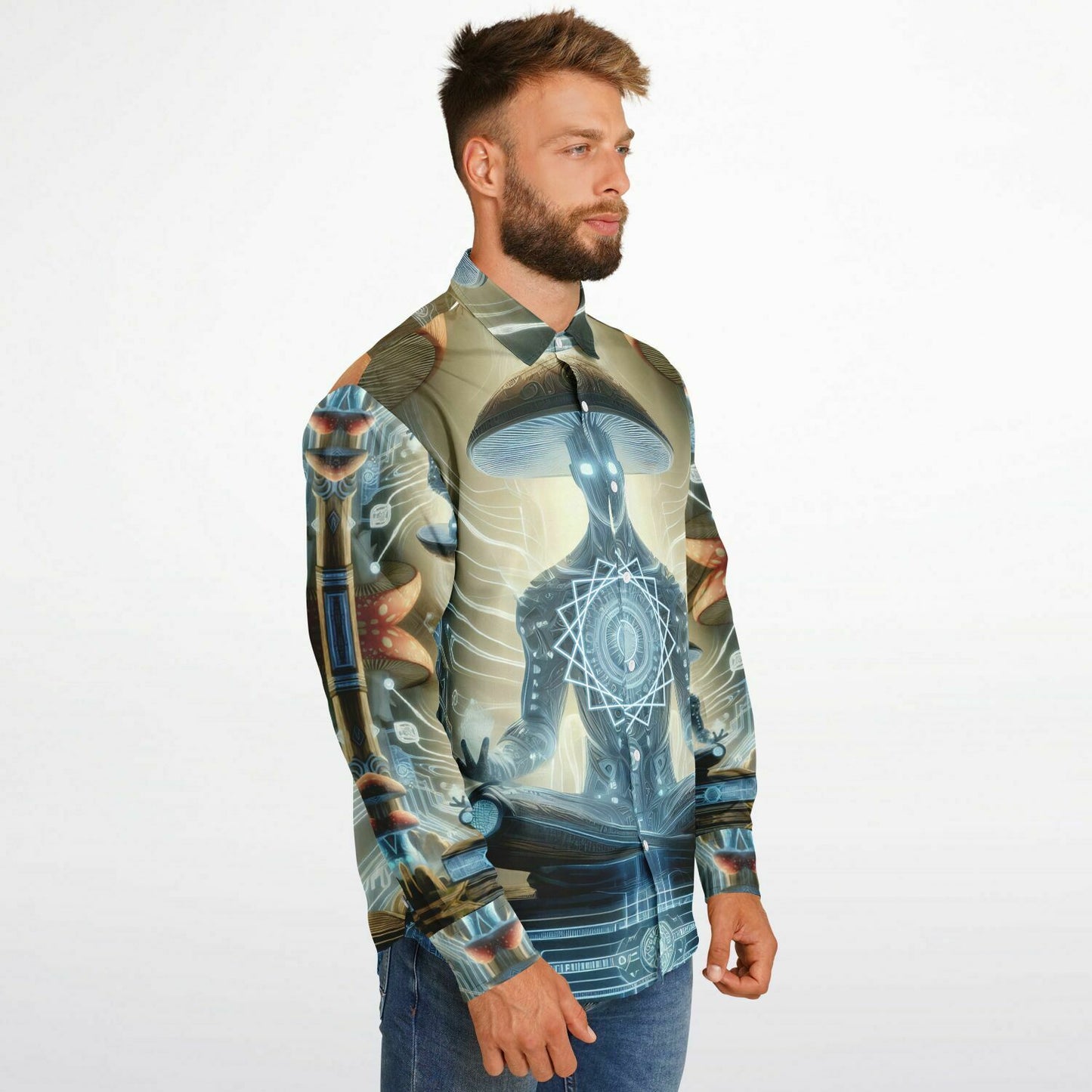 AmaNet Long Sleeve Button Down Shirt