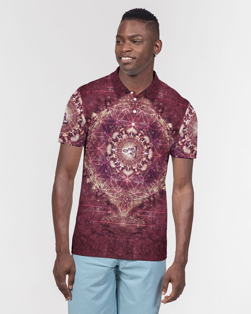 Mushroom Buddha Men's Slim Fit Short Sleeve Polo