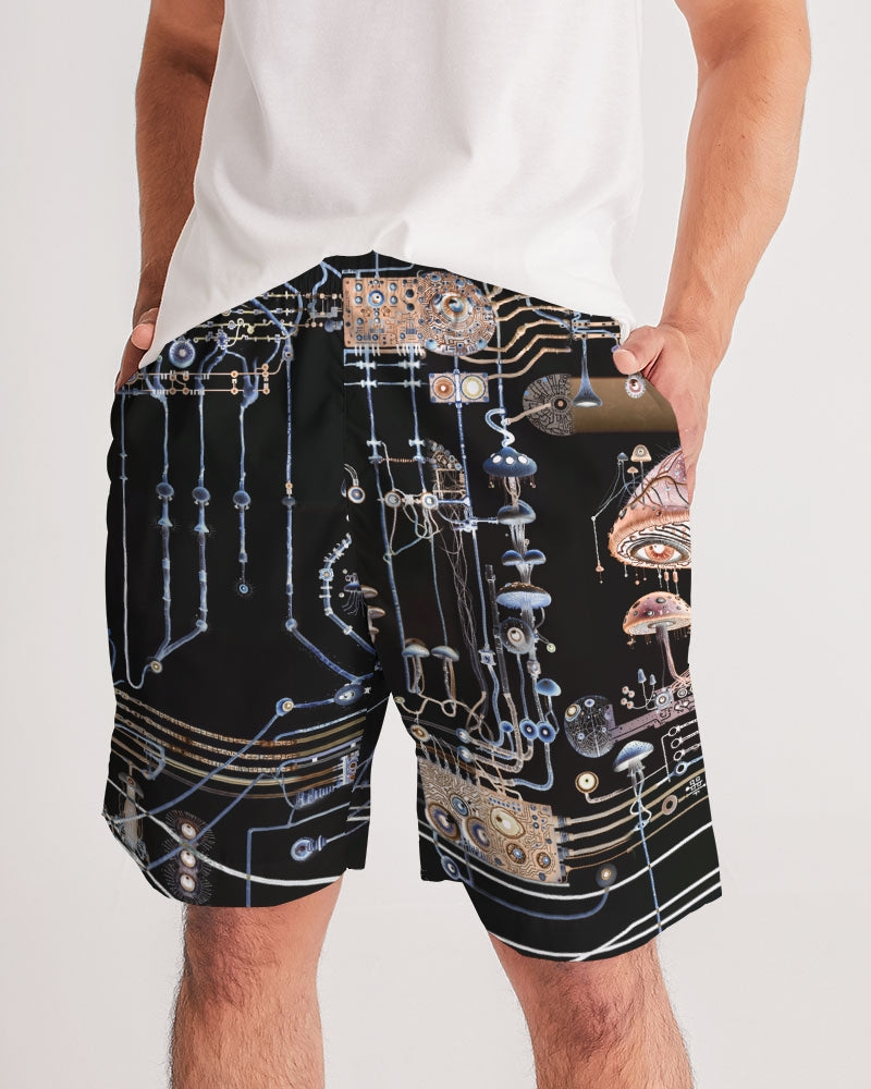 Mushroom Circuitry Dark Jogger Shorts