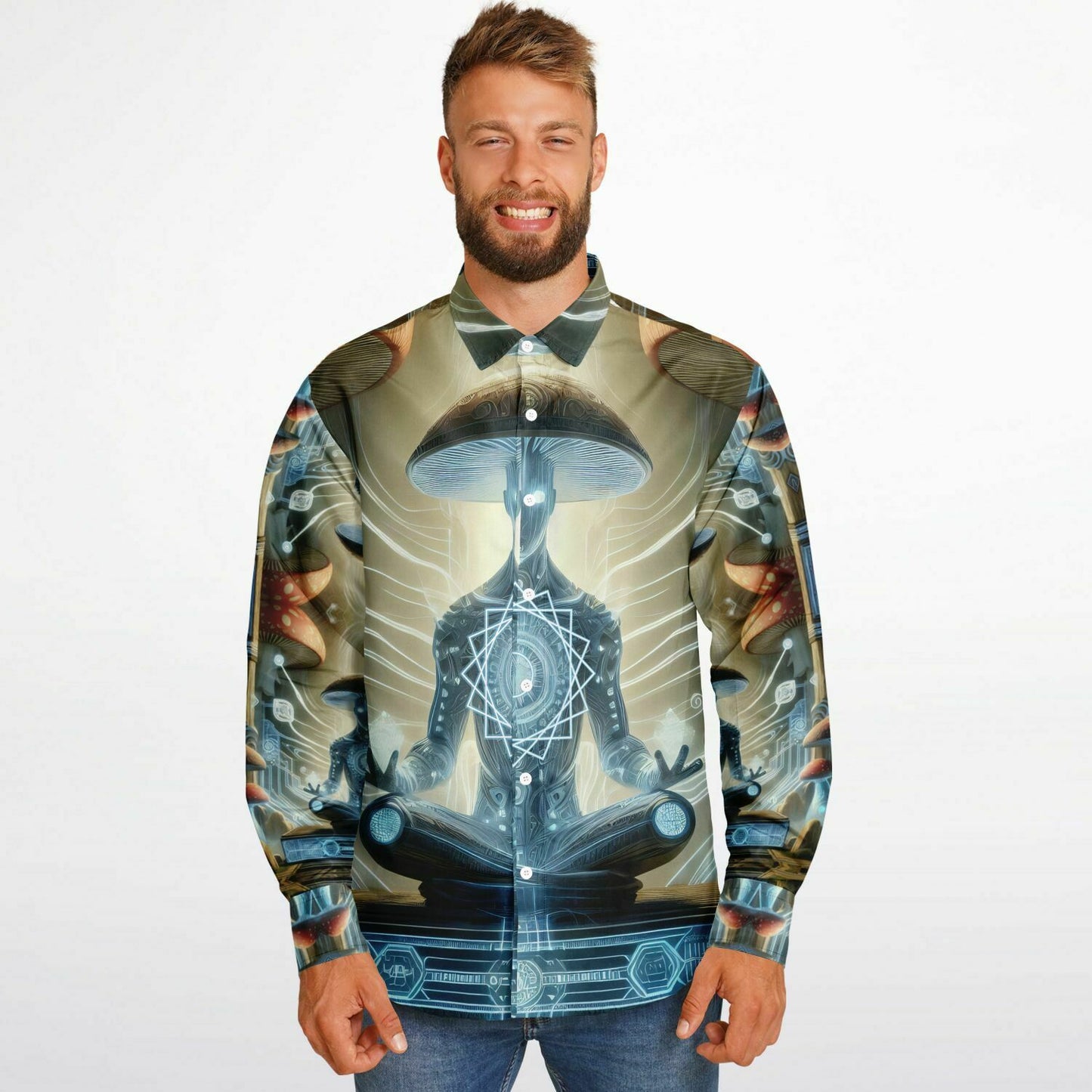 AmaNet Long Sleeve Button Down Shirt