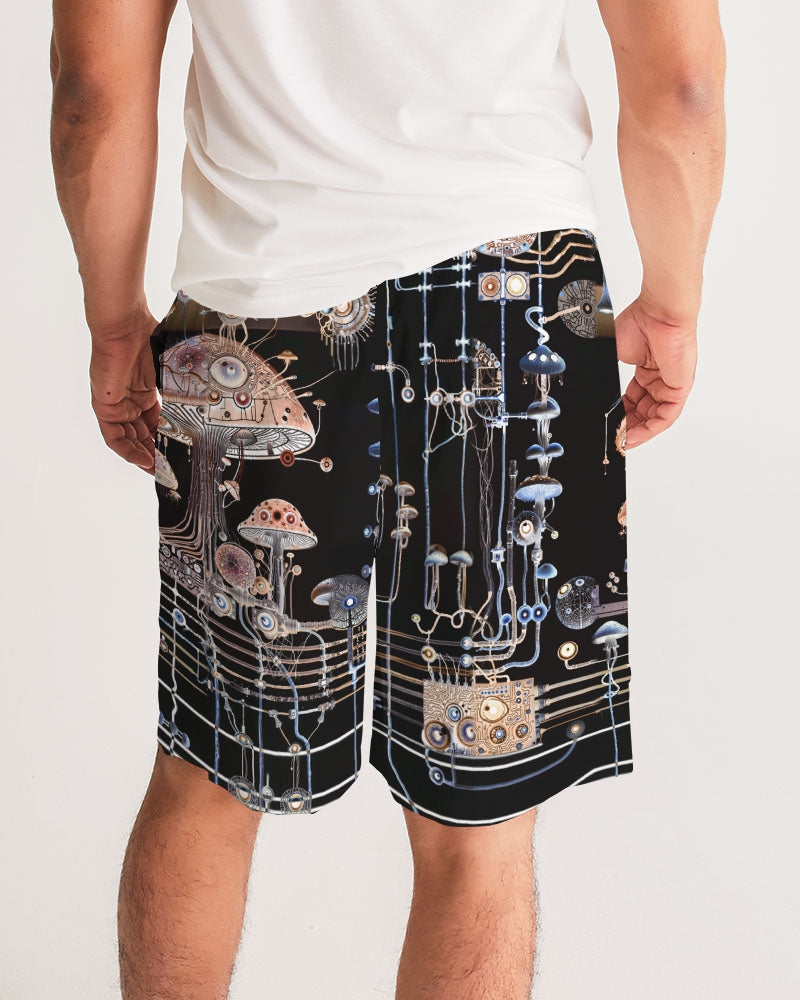 Mushroom Circuitry Dark Jogger Shorts