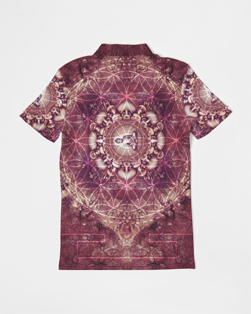 Mushroom Buddha Men's Slim Fit Short Sleeve Polo