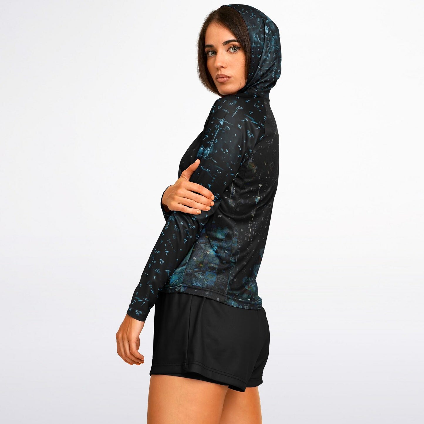 Mushroom Trip Women's Long Sleeve Hooded Performance Shirt