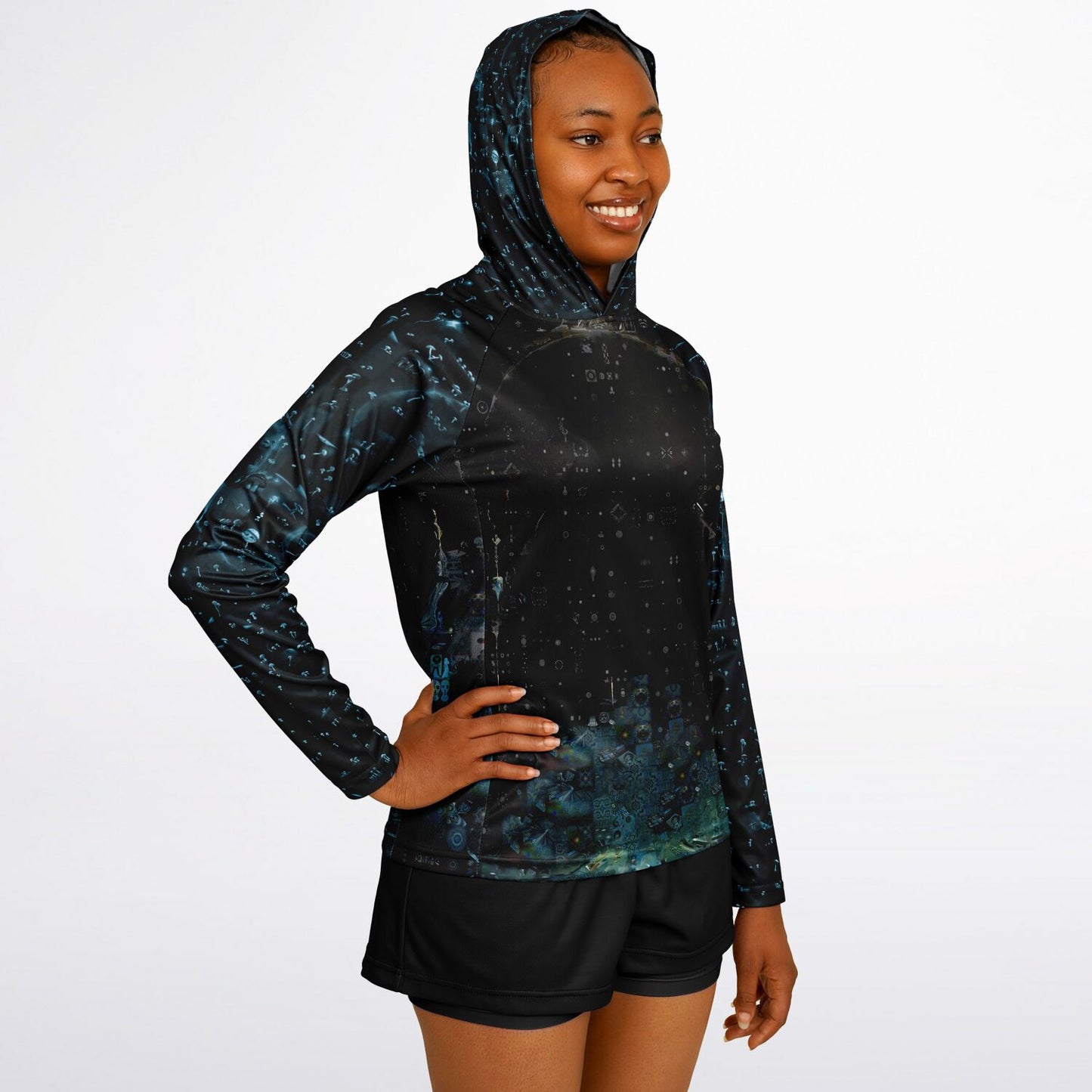 Mushroom Trip Women's Long Sleeve Hooded Performance Shirt
