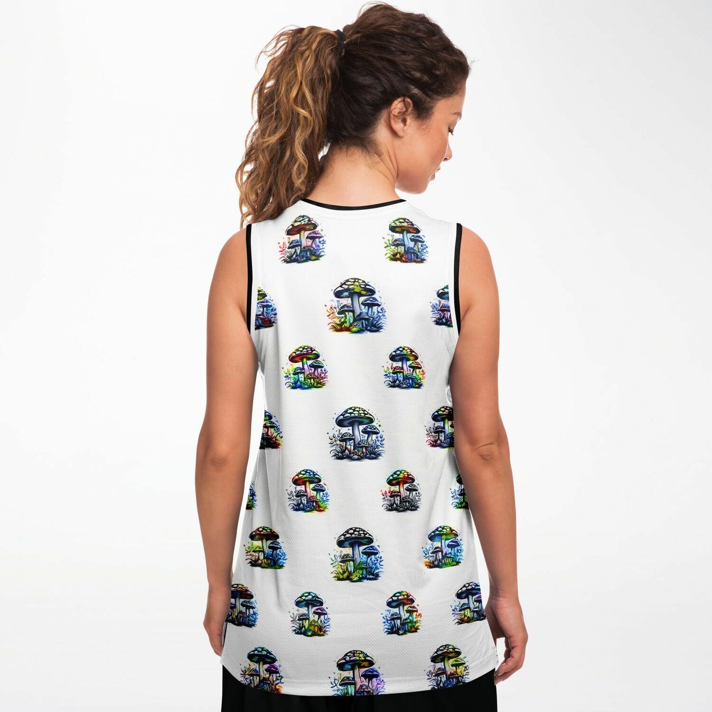 Rainbow Mushrooms Basketball Jersey Rib