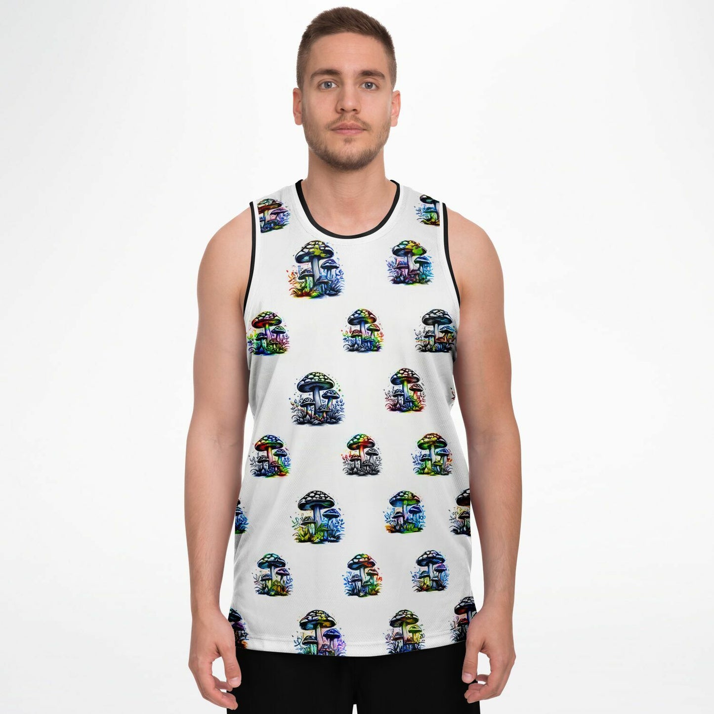 Rainbow Mushrooms Basketball Jersey Rib