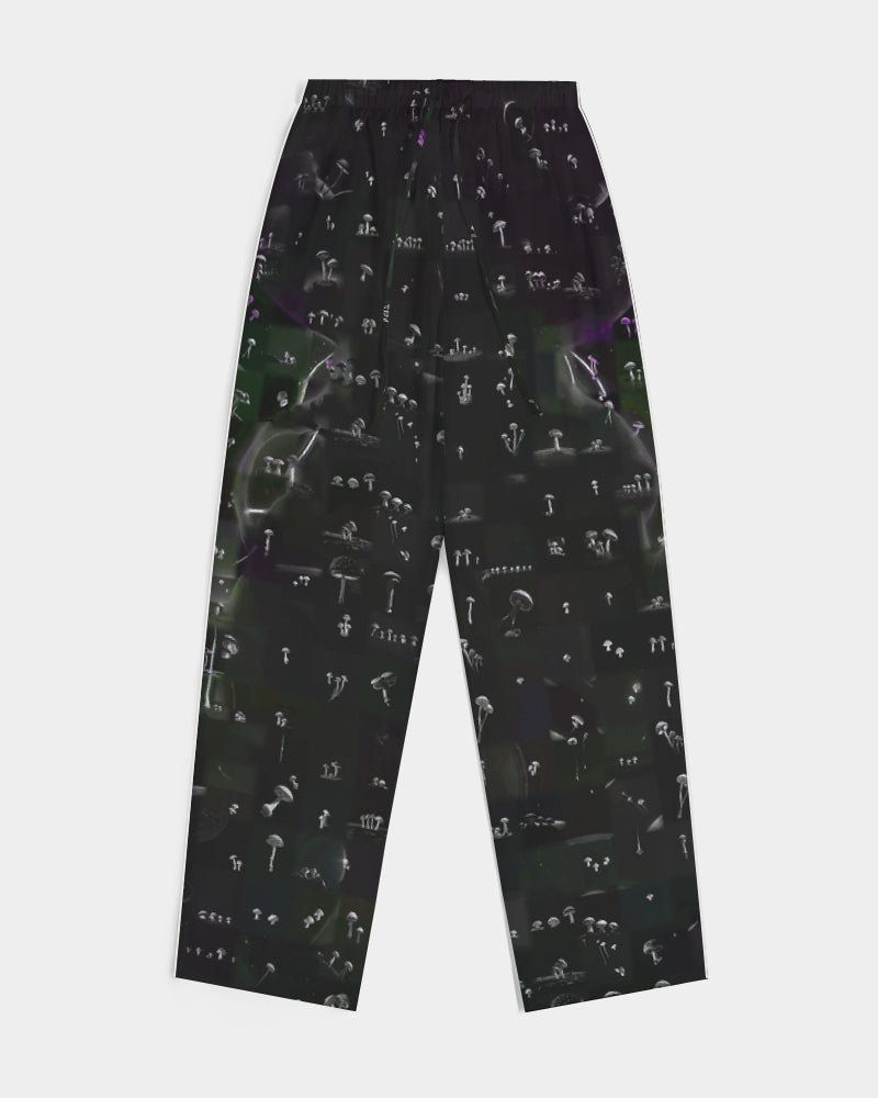 Mushroom Grid Women's Satin Pajama Pants