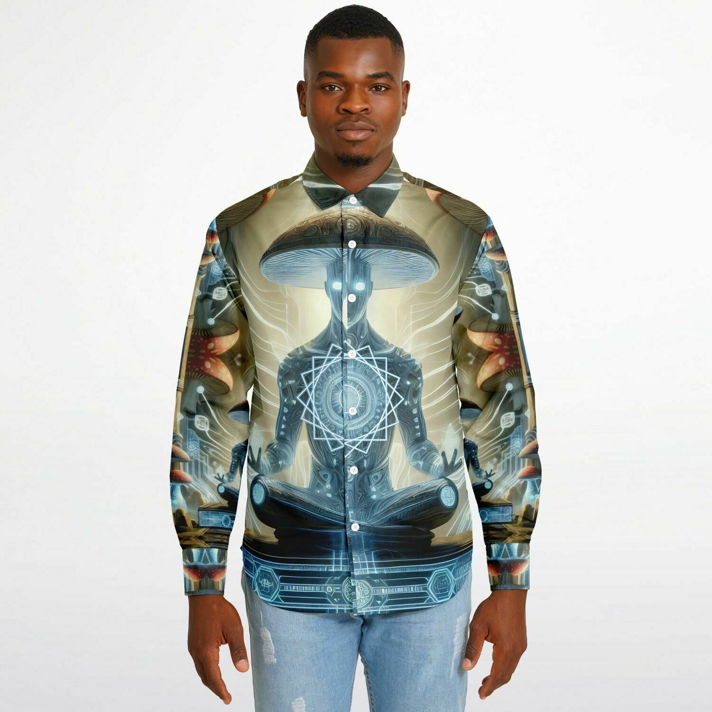 AmaNet Long Sleeve Button Down Shirt