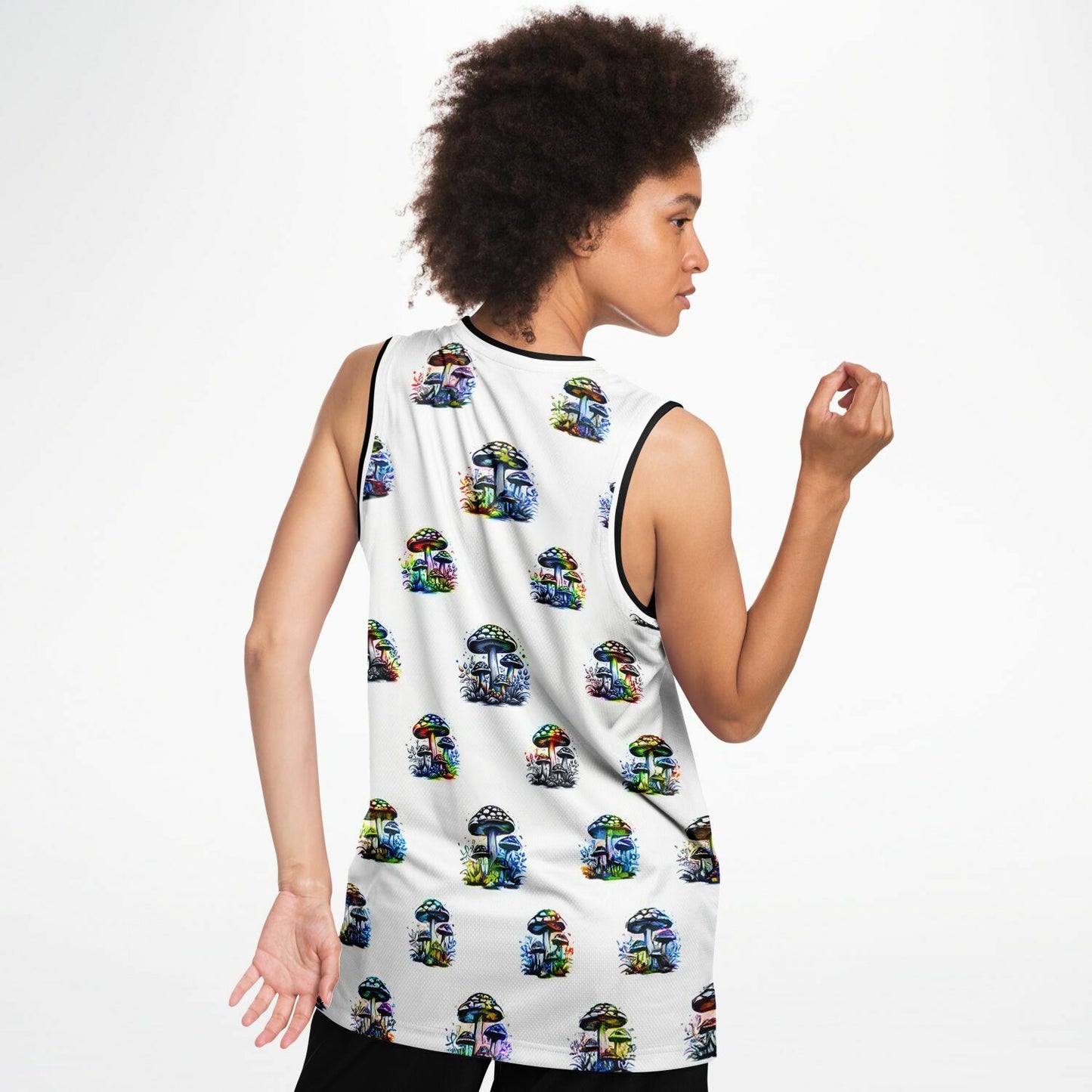 Rainbow Mushrooms Basketball Jersey Rib