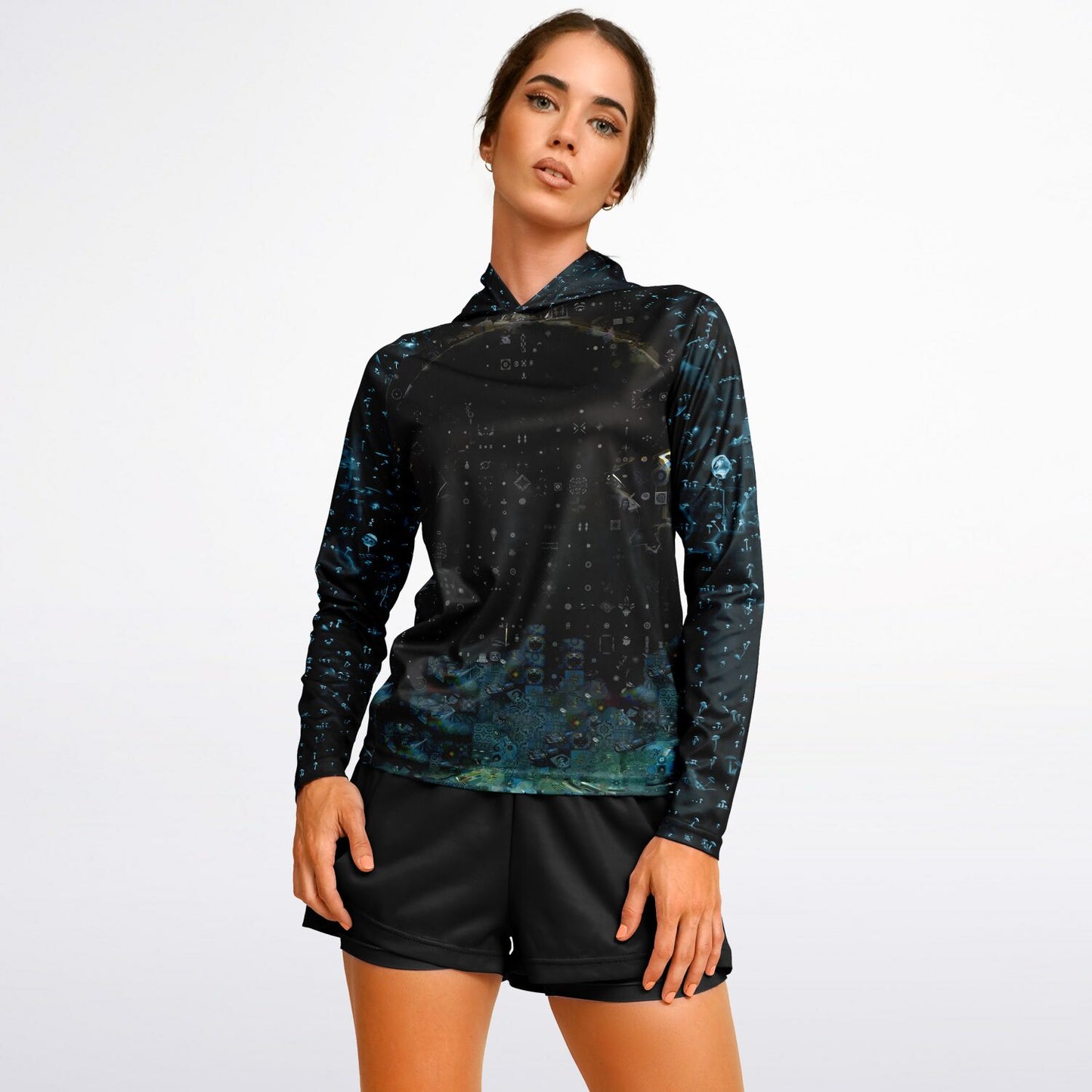 Mushroom Trip Women's Long Sleeve Hooded Performance Shirt