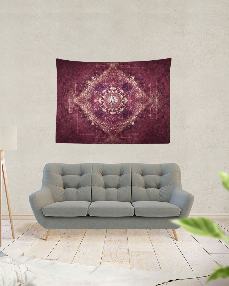 Mushroom Buddha Tapestry 80"x60"