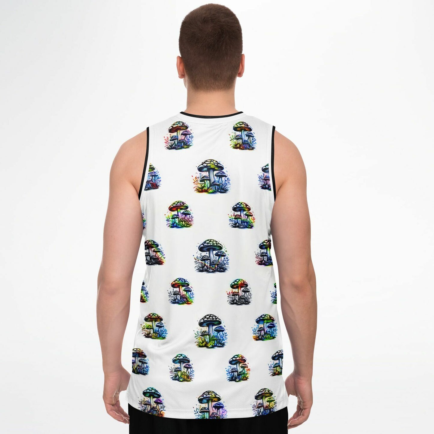 Rainbow Mushrooms Basketball Jersey Rib