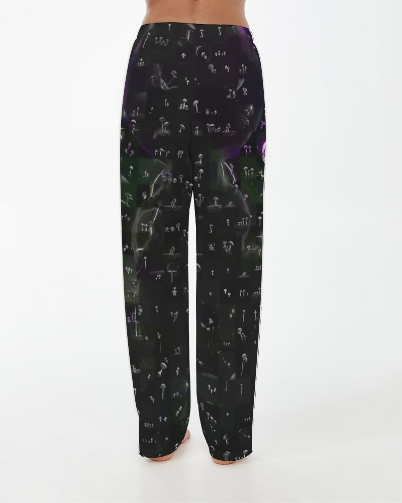 Mushroom Grid Women's Satin Pajama Pants