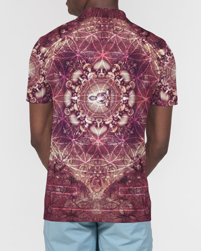 Mushroom Buddha Men's Slim Fit Short Sleeve Polo