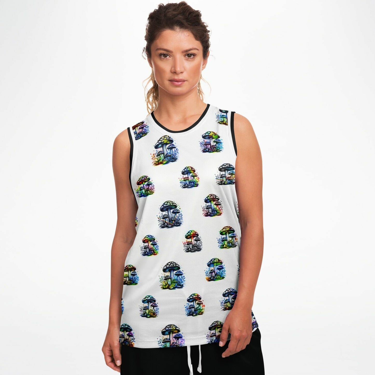 Rainbow Mushrooms Basketball Jersey Rib