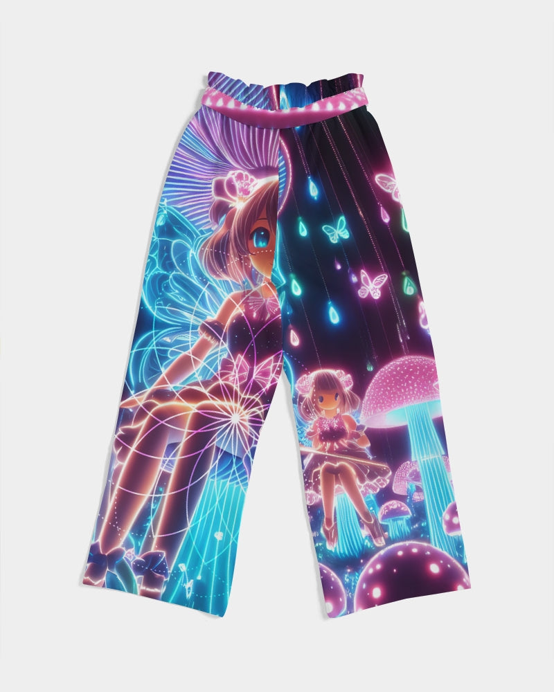 Pink Mushroom Girl Women's High-Rise Wide Leg Pants