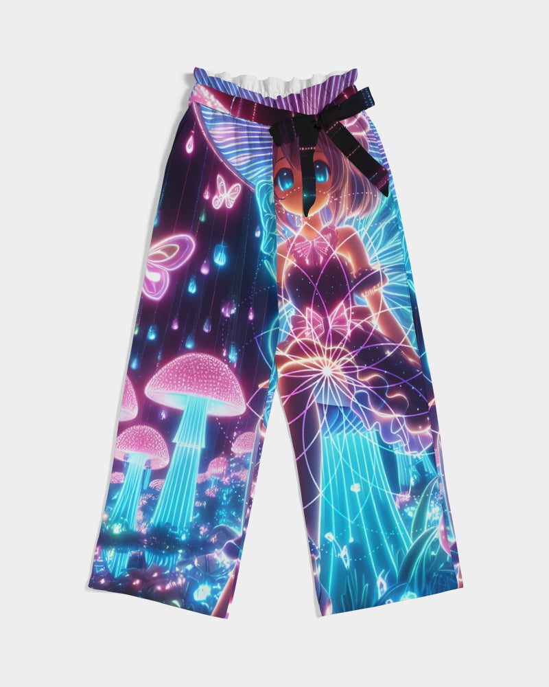 Pink Mushroom Girl Women's High-Rise Wide Leg Pants