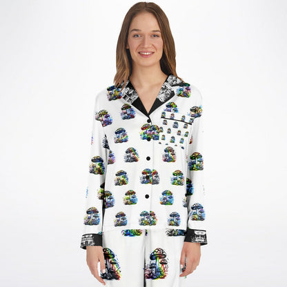 Rainbow Mushrooms Women's Satin Pajamas