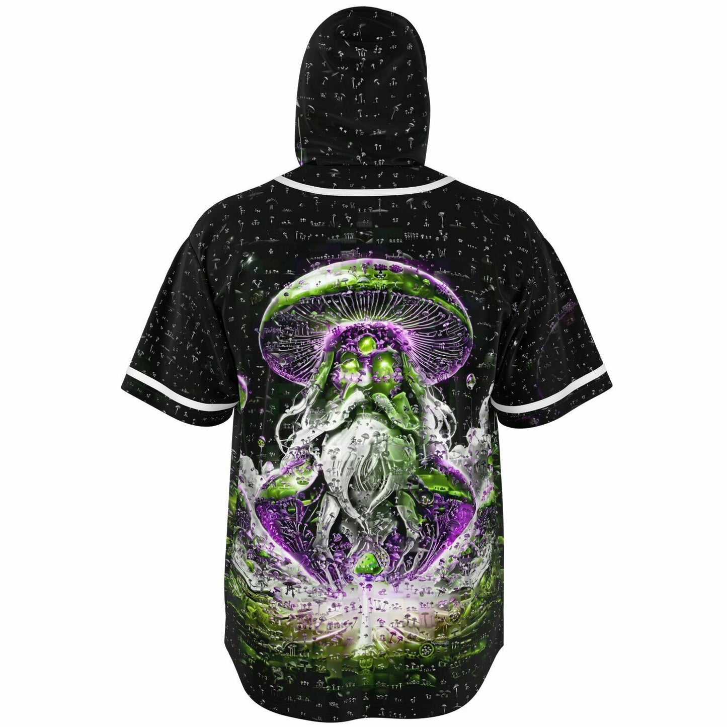 Mushroom Lord Fungi Hooded Baseball Jersey