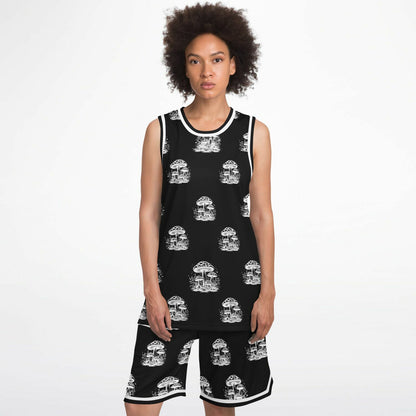 B&W Mushrooms Basketball Set Rib