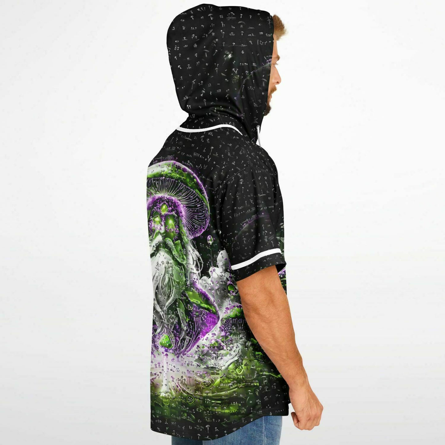 Mushroom Lord Fungi Hooded Baseball Jersey