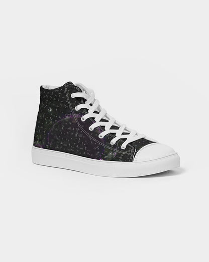 Mushroom Grid Men's Hightop Canvas Shoe