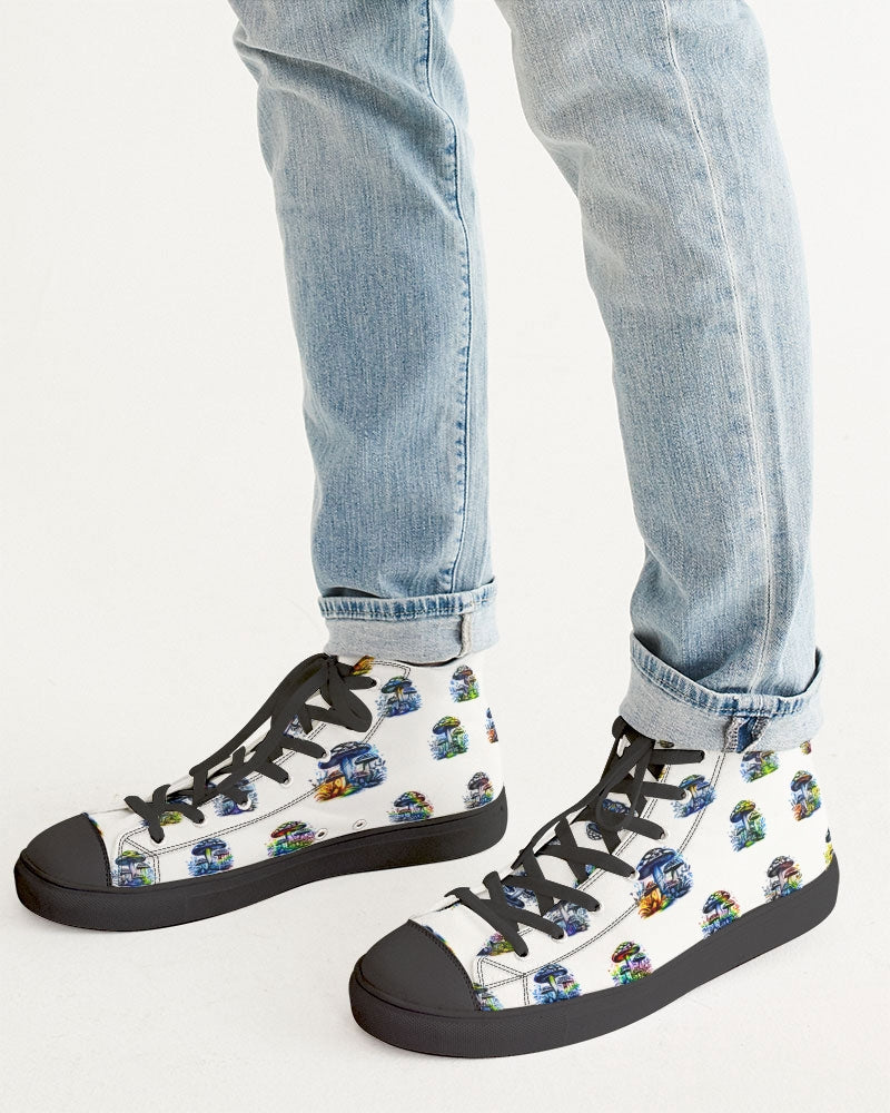 Mushy Rainbows Men's Hightop Canvas Shoe - Black