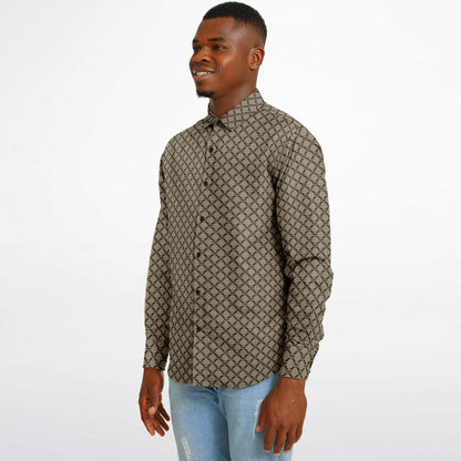 Mushroom Guzzi Long Sleeve Button Down Shirt