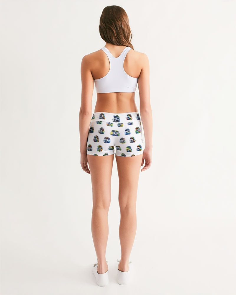 Mushy Rainbows Women's Mid-Rise Yoga Shorts