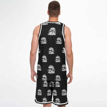 B&W Mushrooms Basketball Set Rib