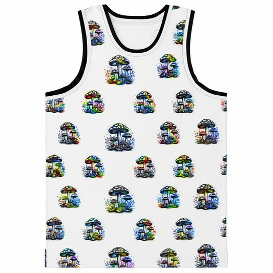 Rainbow Mushrooms Basketball Jersey Rib