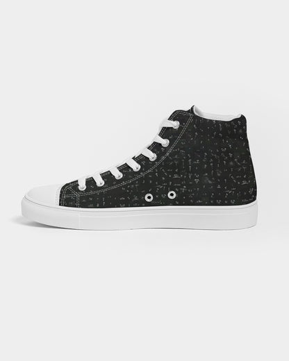 Mushroom Grid Women's Hightop Canvas Shoe