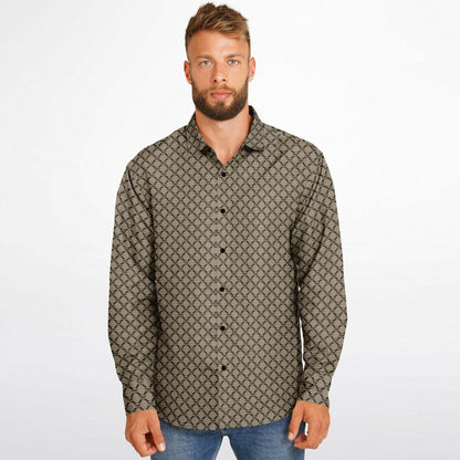 Mushroom Guzzi Long Sleeve Button Down Shirt