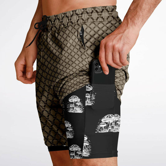 Mushroom Guzzi Men's 2-in-1 Shorts