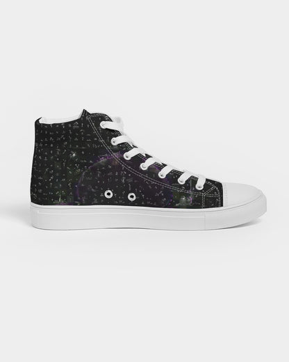 Mushroom Grid Women's Hightop Canvas Shoe