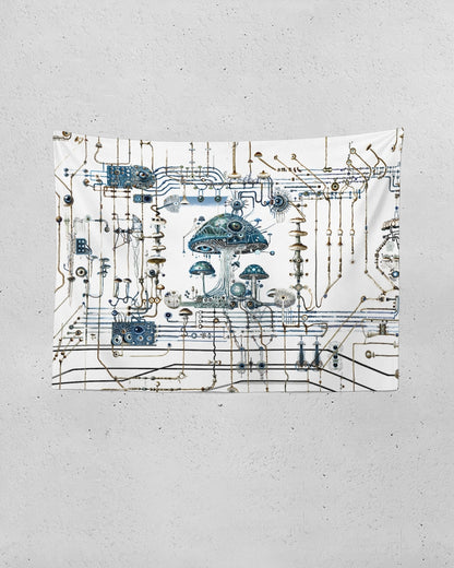 Mushroom Circuitry Tapestry 80"x60"