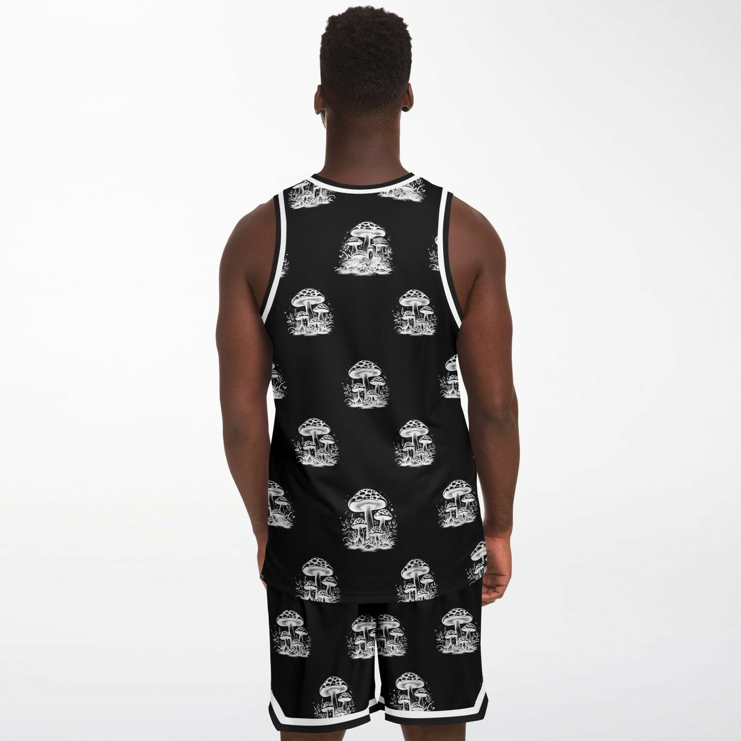 B&W Mushrooms Basketball Set Rib