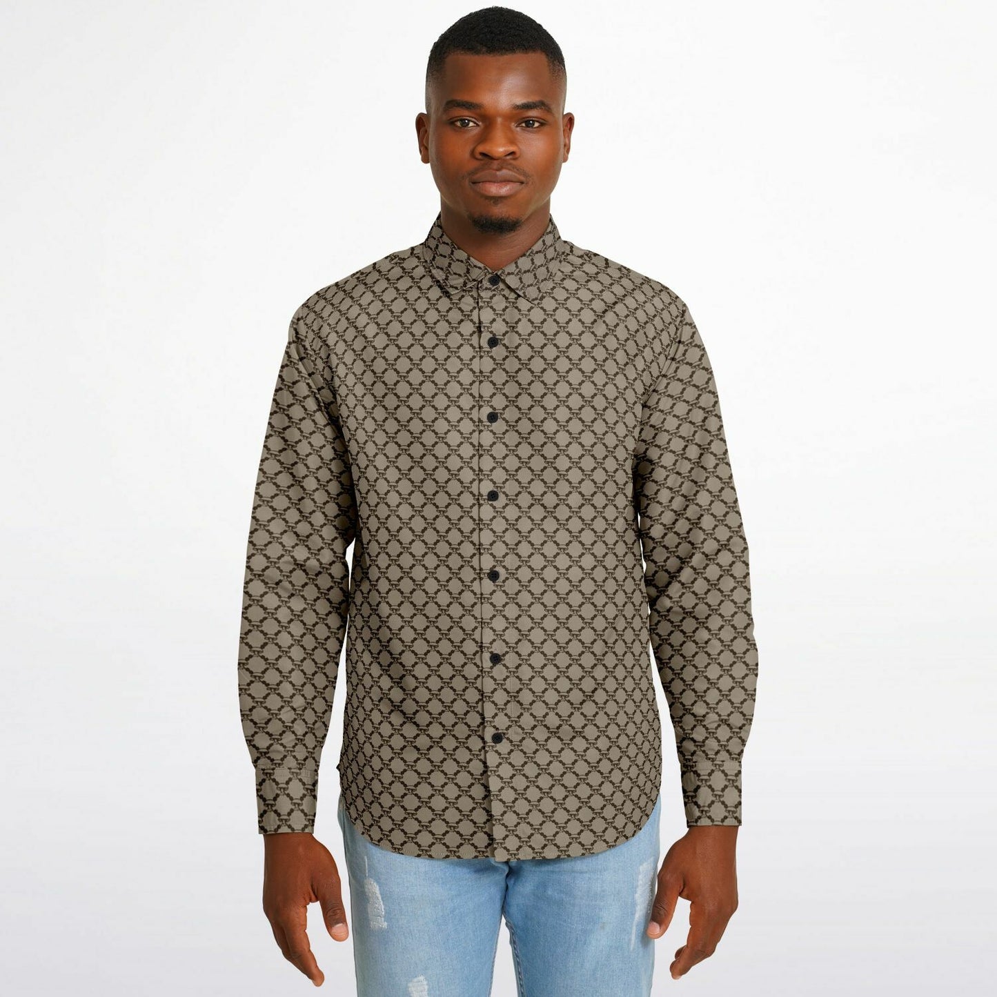 Mushroom Guzzi Long Sleeve Button Down Shirt