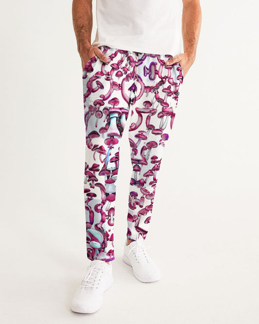 Pink Mushrooms Men's All-Over Print Joggers