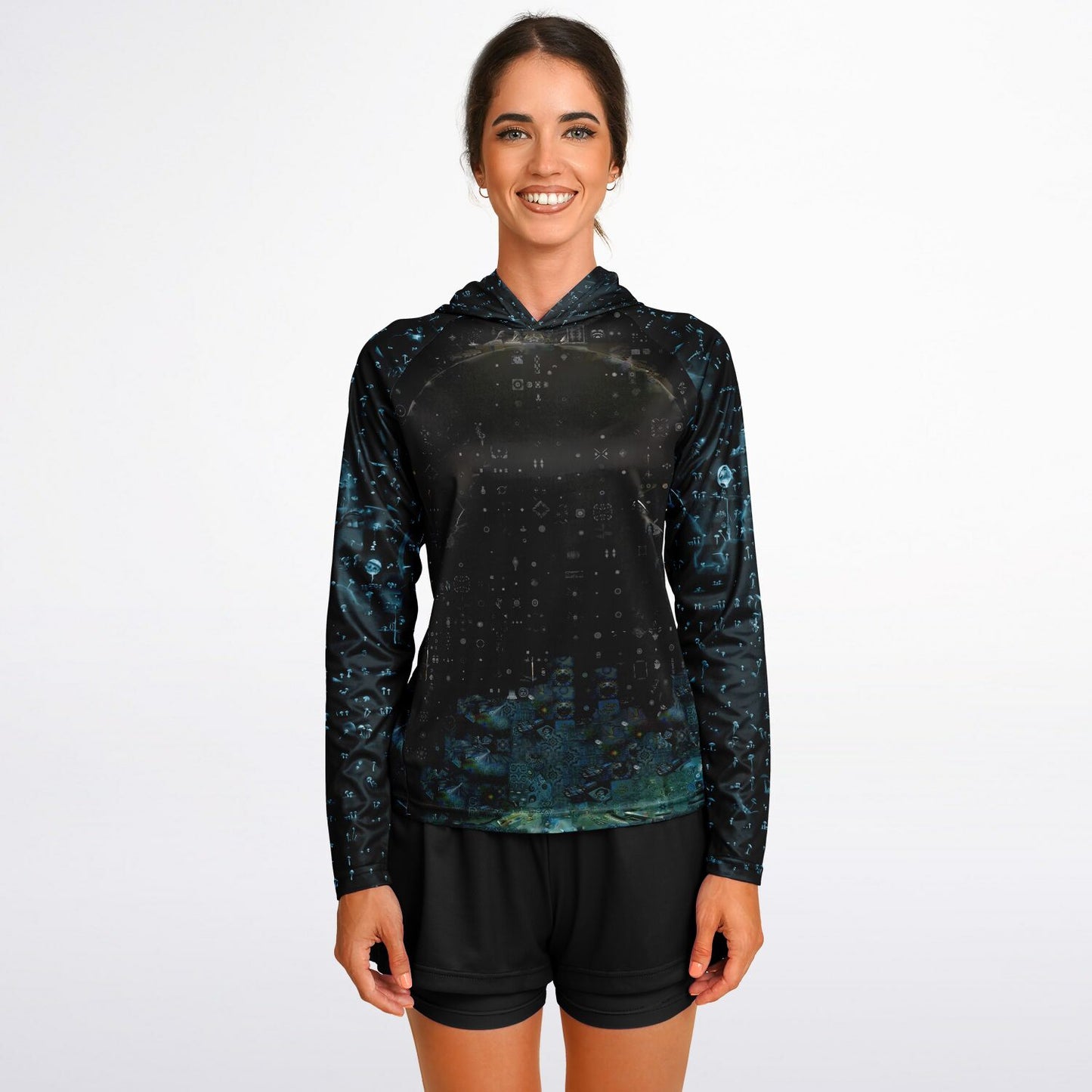 Mushroom Trip Women's Long Sleeve Hooded Performance Shirt