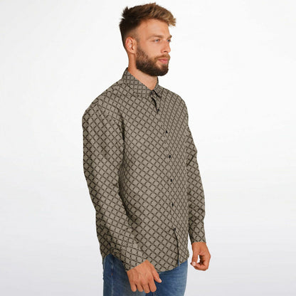 Mushroom Guzzi Long Sleeve Button Down Shirt