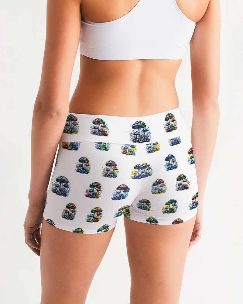 Mushy Rainbows Women's Mid-Rise Yoga Shorts