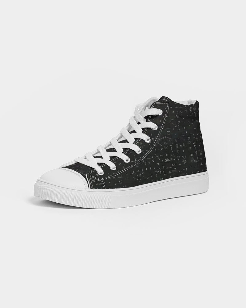 Mushroom Grid Men's Hightop Canvas Shoe